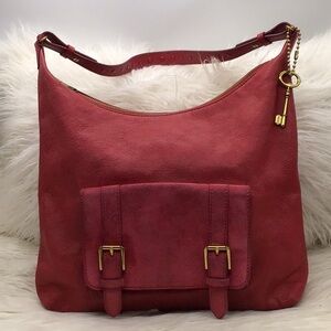 Fossil Red Leather Shoulder Bag